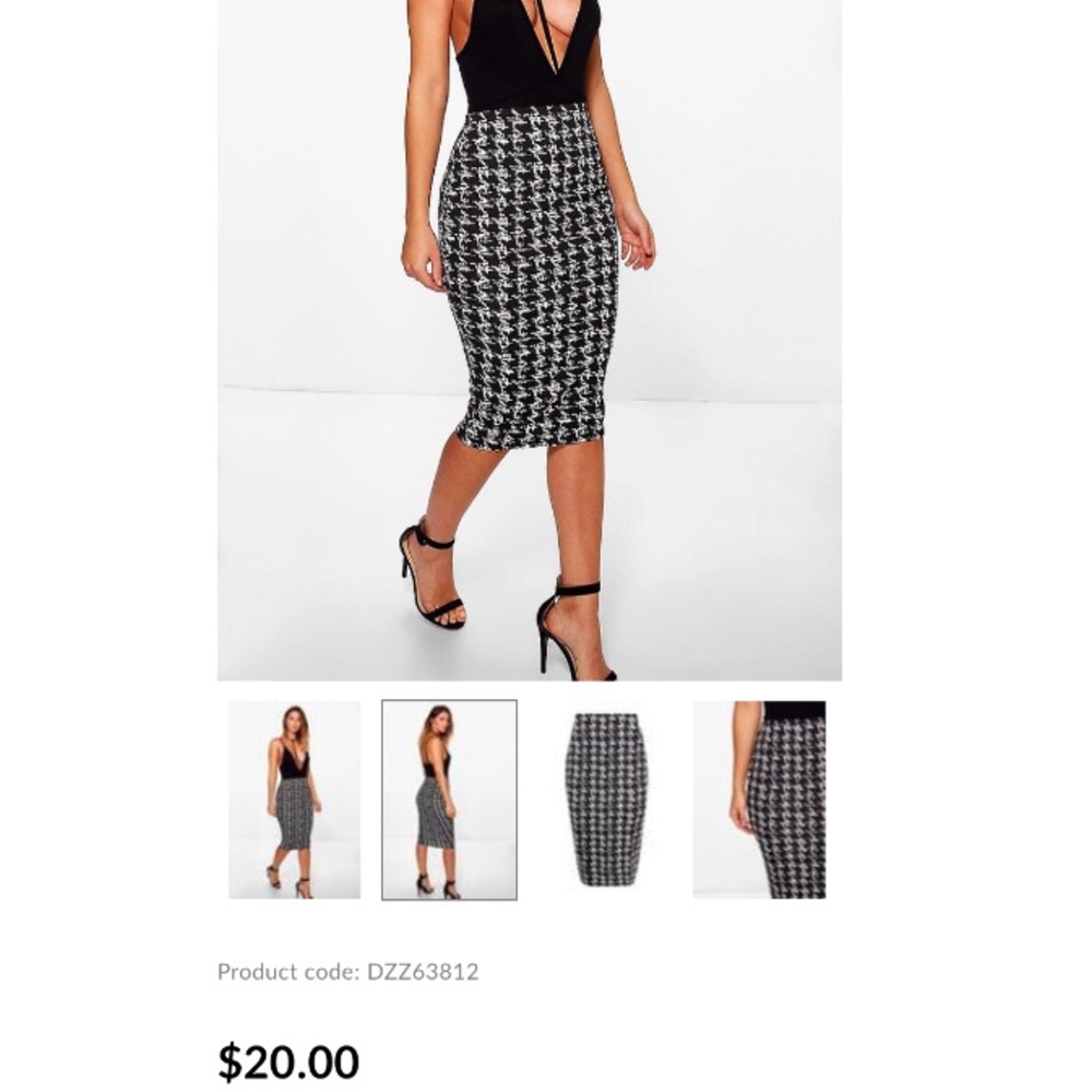 boohoo Monochrome Midi Skirt